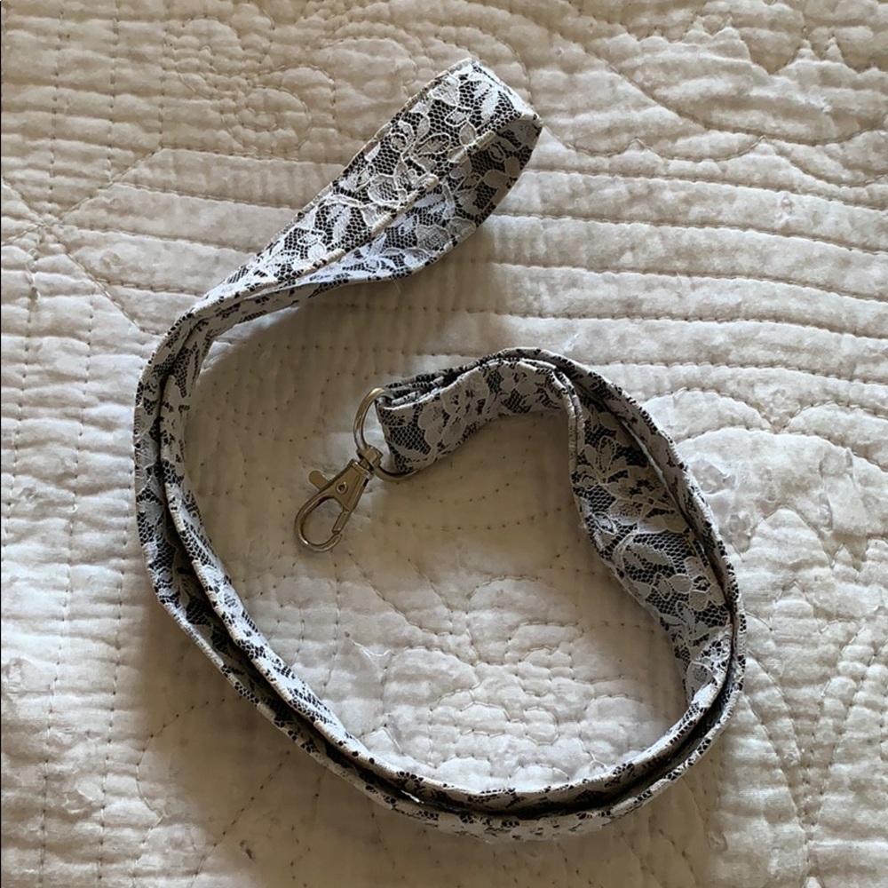 Black and White Lace Lanyard